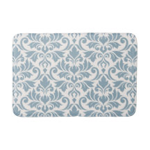 Flourish Damask LG Pattern Blue op Cream