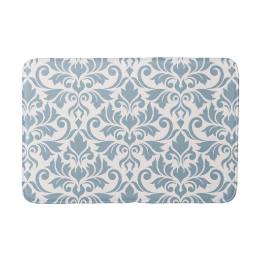 Flourish Damask LG Pattern Blue op Cream Badmat (Voorkant)