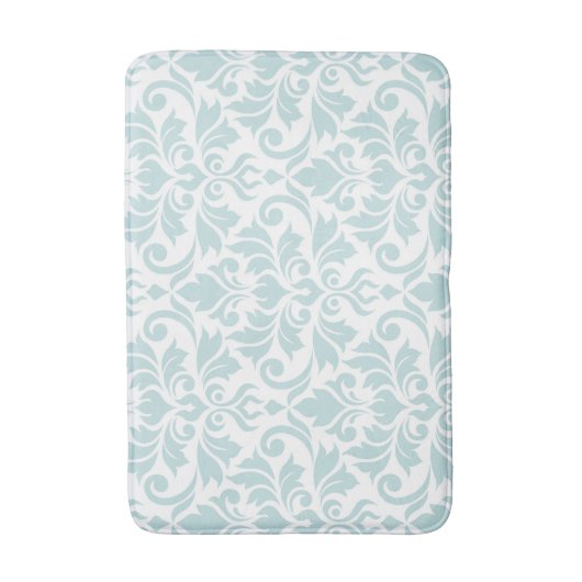 Flourish Damask LG Pattern Eend Ei Blauw op Wit Badmat (Voorkant Verticaal)