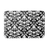 Flourish Damask LG Pattern Wit op Zwart Badmat (Voorkant)