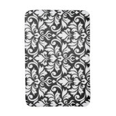 Flourish Damask LG Pattern Wit op Zwart Badmat (Voorkant Verticaal)