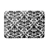 Flourish Damask LG Pattern Zwart op Wit Badmat (Voorkant)