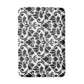 Flourish Damask LG Pattern Zwart op Wit Badmat (Voorkant Verticaal)