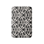 Flourish Damask Pattern Black on Cream Badmat (Voorkant Verticaal)