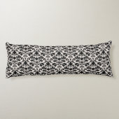 Flourish Damask Pattern Black on Cream Lichaamskussen (Achterkant)