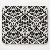 Flourish Damask Pattern Black on Cream Muismat (Voorkant)