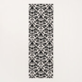Flourish Damask Pattern Black on Cream Yogamat (Achterkant)