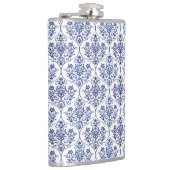 Flourish Damask Pattern - blauw Heupfles (Rechts)