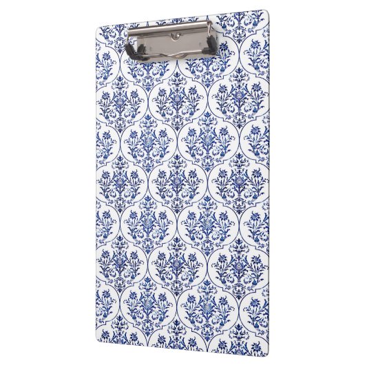 Flourish Damask Pattern - blauw Klembord (Links)