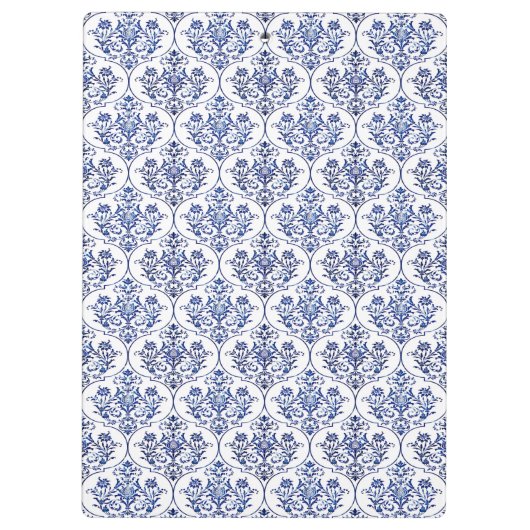 Flourish Damask Pattern - blauw Klembord (Achterkant)
