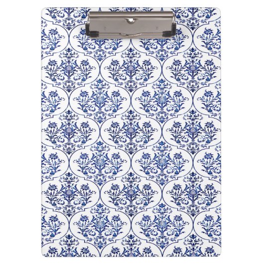 Flourish Damask Pattern - blauw Klembord (Voorkant)