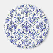 Flourish Damask Pattern - blauw Magneet (Voorkant)