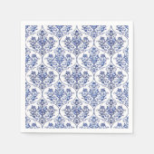 Flourish Damask Pattern - blauw Servetten (Voorkant)