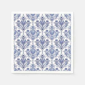 Flourish Damask Pattern - blauw Servetten