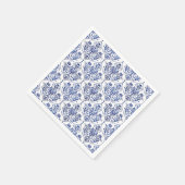 Flourish Damask Pattern - blauw Servetten (Hoek)