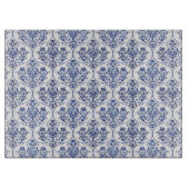 Flourish Damask Pattern - blauw Snijplank (Voorkant)