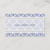 Flourish Damask Pattern - blauw Visitekaartje (Achterkant)