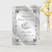 Flourish Diamond 60ste Verjaardag Wenskaart Kaart (Gele Bloem)