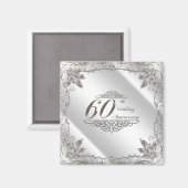 Flourish Diamond 60th Wedding Jubileum Magnet (Voorkant / Achterkant)