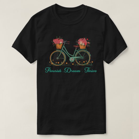 Flourish Dream Thrive Bloemenfiets 8647 Trump T-shirt (Design voorkant)