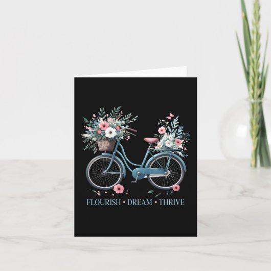 Flourish Dream Thrive Floral Bike Subtle 8647 Trum Kaart (Voorkant)