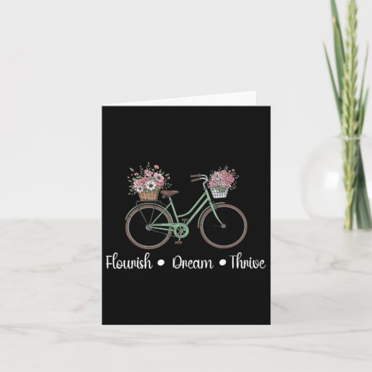 Flourish Dream Thrive Floral Bike Subtle 8647 Trum Kaart (Voorkant)