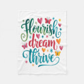 Flourish Dream Thrive Motivational  Fleece Deken (Voorkant)