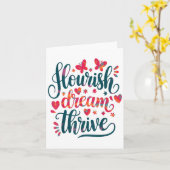 Flourish Dream Thrive Motivational  Kaart (Gele Bloem)