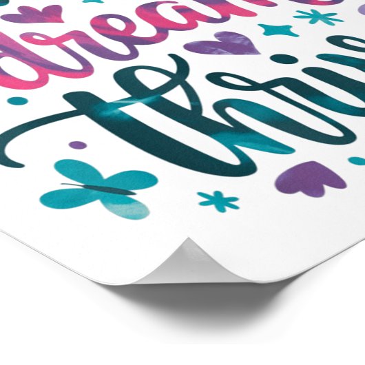 Flourish Dream Thrive Motivational  Poster (Hoek)