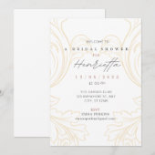 Flourish filigraan Vrijgezellenfeest Uitnodigen Kaart (Voorkant / Achterkant)