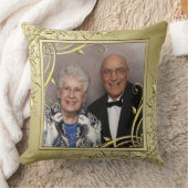 Flourish Gold 50ste Huwelijksjubileum Foto Kussen (Deken)