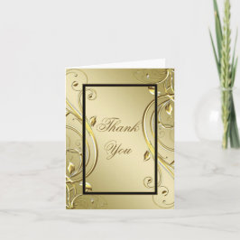 Flourish Gold 50th Wedding Jubileum Bedankt Notitiekaartje