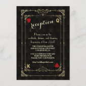 Flourish Gold Art Deco Casino Trouwdetails Informatiekaartje (Voorkant)