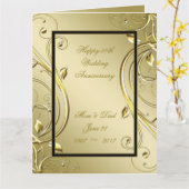 Flourish Gold Black 50e Jubileum 8,5 x 11 Kaart (Gele Bloem)