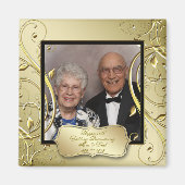 Flourish Gold Black Jubileum 50th Wedding Magneet (Voorkant)