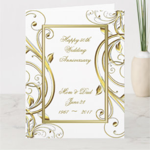 Flourish Gold White, 50e Jubileum, 8,5x11 Kaart