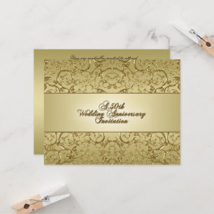 Flourish Golden 50ste huwelijksjubileum Kaart