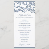 Flourish Hoge Elegante Trouwprogramma | Stofblauw Programmakaart (Voorkant)