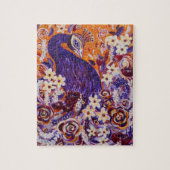 Flourish Peacock Floral Puzzle Legpuzzel (Verticaal)