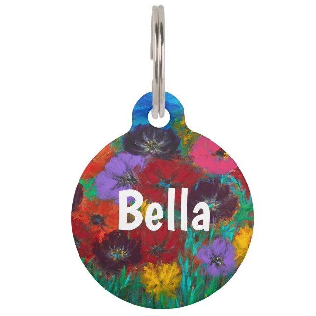 Flourish Pet ID Tag - Naam/Telefoon personaliseren Huisdierpenning (Voorkant)