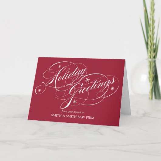Flourish Script Business / Corporate Holiday Kaart (Voorkant)