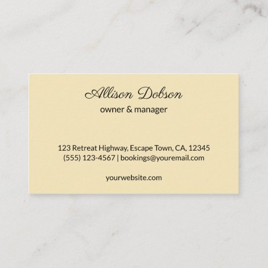 Flourish Signage Bed and Breakfast B&B Visitekaartje (Achterkant)