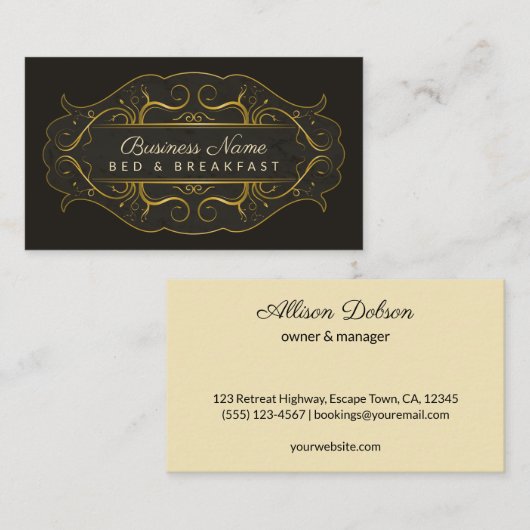 Flourish Signage Bed and Breakfast B&B Visitekaartje (Voorkant / Achterkant)