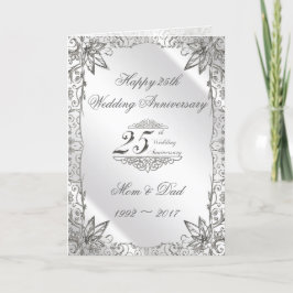 Flourish Silver 25th Huwelijksjubileum Kaart