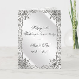 Flourish Silver 25th Huwelijksverjaardagskaart Kaart