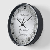 Flourish Silver 25th Wedding Jubileum Clock (Hoek)