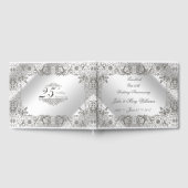 Flourish Silver 25th Wedding Jubileum Guestbook Gastenboek (Volledig)