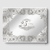 Flourish Silver 25th Wedding Jubileum Guestbook Gastenboek (Achterkant)