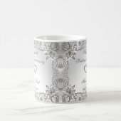 Flourish Silver 25th Wedding Jubileum Koffiemok (Center)