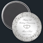 Flourish Silver 25th Wedding Jubileum Magneet<br><div class="desc">Een Digitalbcon-ontwerp met een platina zilveren kleur en een levendig ontwerpthema met een verscheidenheid aan aangepaste afbeeldingen, vormen, patronen, stijlen en lettertypen in deze one-of-a-achtige "Vloeiende Silver 25th Wedding Jubileum"-magneet. Dit elegante en aantrekkelijke ontwerp wordt geleverd met een aanpasbare tekstletters en afbeelding die passen bij uw eigen speciale gelegenheid en...</div>